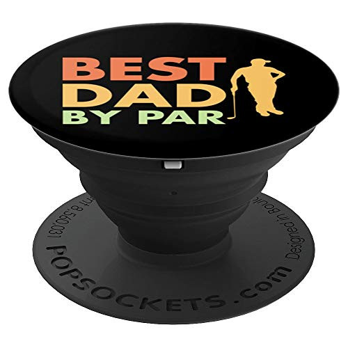 Best Dad by Par Golfing Golf Black PopSockets Grip and Stand for Phones and Tablets