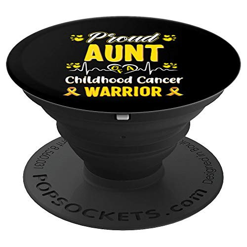 proud Aunt Childhood cancer warrior awareness ribbon kid PopSockets Grip and Stand for Phones and Tablets proud Aunt Childhood cancer warrior awareness ribbon kid PopSockets Grip and Stand for Phones and Tablets