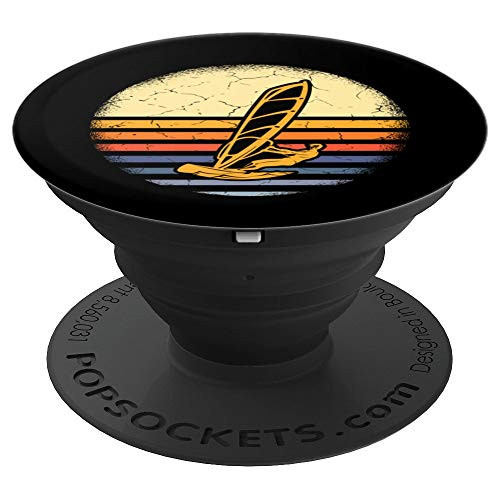 Retro Vintage Style Windsurfing Windsurf PopSockets Grip and Stand for Phones and Tablets