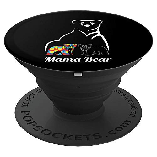Autism Awareness Mama Bear Mom Gift Love PopSockets Grip and Stand for Phones and Tablets