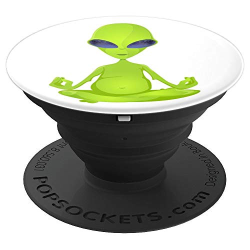 Alien Yoga White Background PopSockets Grip and Stand for Phones and Tablets