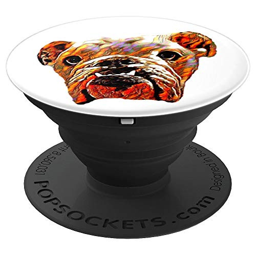English Bulldog cute design watercolor PopSockets Grip and Stand for Phones and Tablets
