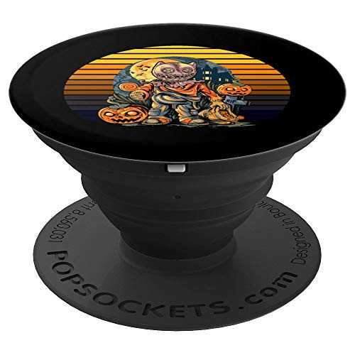 Trick or Treat Halloween Haunted House Retro Sunset PopSockets Grip and Stand for Phones and Tablets