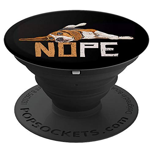 Nope Lazy Beagle   Dog Lover Gift PopSockets Grip and Stand for Phones and Tablets