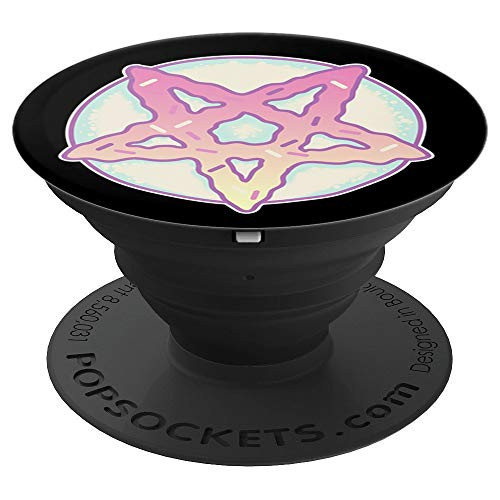 Pastel Pentagram Donut   Pastel Goth Creepy Kawaii PopSockets Grip and Stand for Phones and Tablets