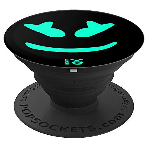 Marshmallow Angry Face Turquoise PopSockets Grip and Stand for Phones and Tablets