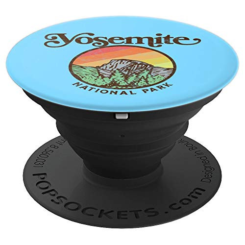 Yosemite National Park Vintage Style Retro 80s Graphic PopSockets Grip and Stand for Phones and Tablets