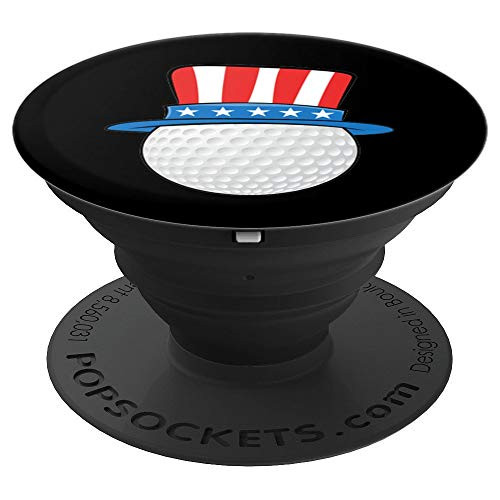 Golf Ball Uncle Sam Hat 4th Of July American Golfer Gift PopSockets Grip and Stand for Phones and Tablets