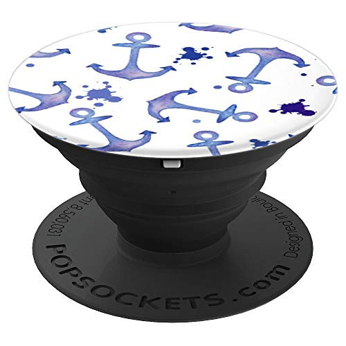 Watercolor Anchor Art Ink Splash Sailing Boat Anchors PopSockets Grip and Stand for Phones and Tablets