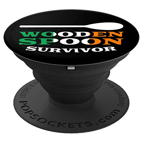 Wooden Spoon Survivor Design Irish Flag Funny Ireland Gift PopSockets Grip and Stand for Phones and Tablets