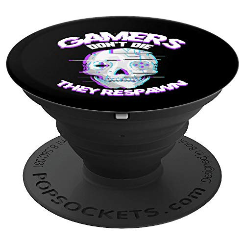 Video Game Console Player Gift for Gamers Dont Die Skull PopSockets Grip and Stand for Phones and Tablets