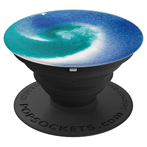 Decorative Abstract Blue Green and White Swirls Art PopSockets Grip and Stand for Phones and Tablets