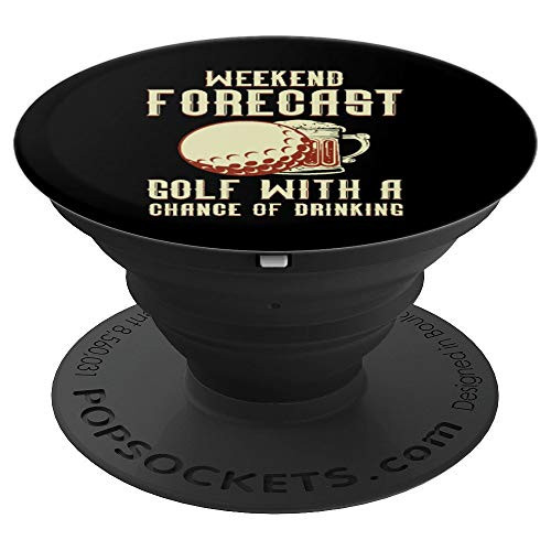 Golfing Weekend Forecast Beer Golf Golfer PopSockets Grip and Stand for Phones and Tablets