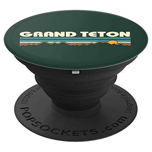 Retro Grand Teton Mountain Sunset PopSockets Grip and Stand for Phones and Tablets