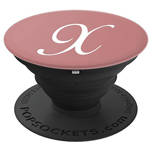 Letter X Initial With A Dark Rose Pink Background PopSockets Grip and Stand for Phones and Tablets