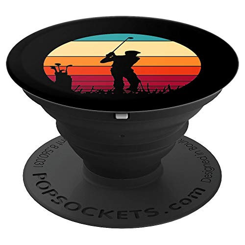 Golfer Golf Club Bag Retro Golfing Sports Enthusiast Gift PopSockets Grip and Stand for Phones and Tablets