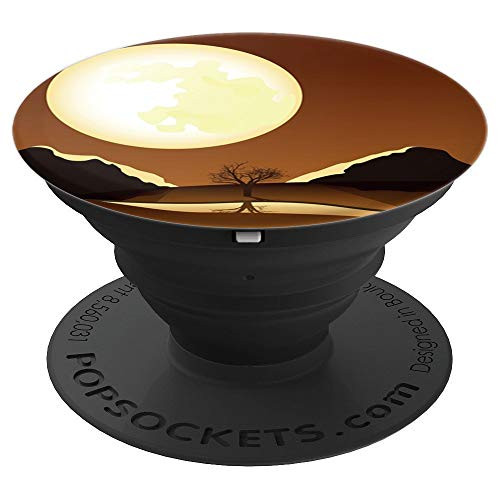 Moon Night Pop Mount Socket Mountain Art Work Tree Desert PopSockets Grip and Stand for Phones and Tablets