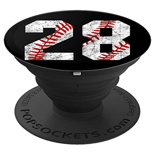 Vintage Baseball Mom  28 Jersey Baseball Favorite Player PopSockets Grip and Stand for Phones and Tablets