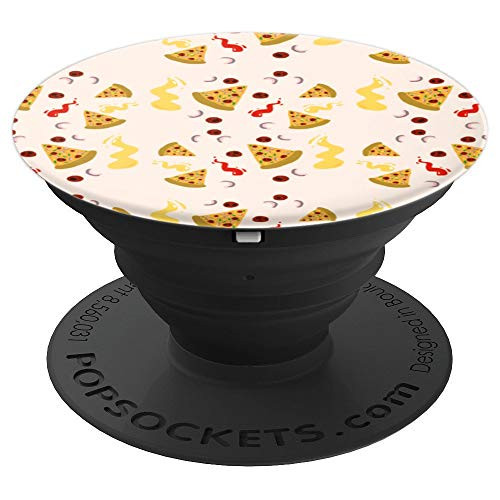 Pepperoni Pizza Pattern Design With Light Cream Background PopSockets Grip and Stand for Phones and Tablets