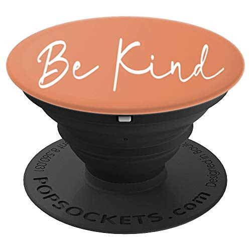 Be Kind for Women Girls Teens Pastel Orange Peach Coral PopSockets Grip and Stand for Phones and Tablets