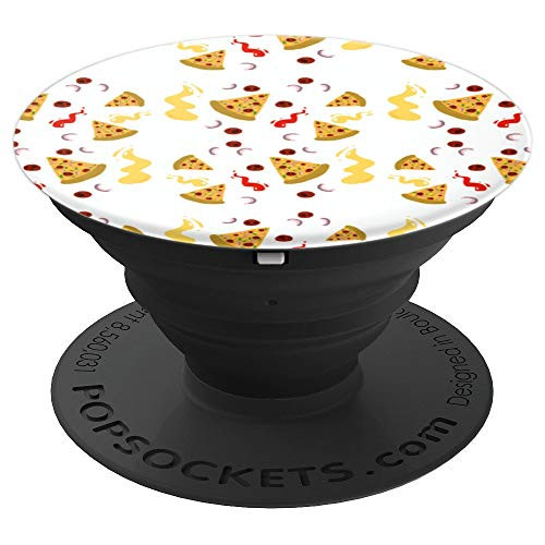 Pepperoni Pizza Pattern Design With White Background PopSockets Grip and Stand for Phones and Tablets Pepperoni Pizza Pattern Design With White Background PopSockets Grip and Stand for Phones and Tablets
