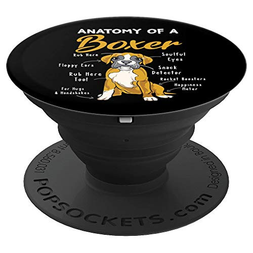 Anatomy Of A Boxer Funny Boxer Dog Mom Gift Boxer Mom PopSockets Grip and Stand for Phones and Tablets