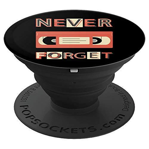VHS Never Forget Cassette Tape Retro Vintage Design Gift PopSockets Grip and Stand for Phones and Tablets