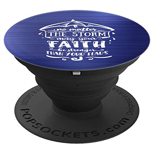 Faith Stronger than Fear Quote Christian PopSockets Grip and Stand for Phones and Tablets