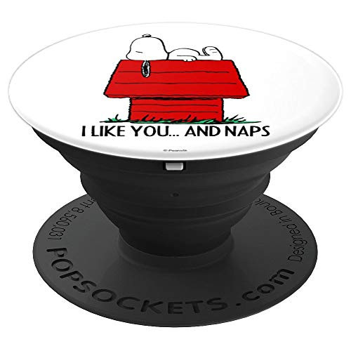 Peanuts Snoopy Valentines I Like Naps PopSockets Grip and Stand for Phones and Tablets
