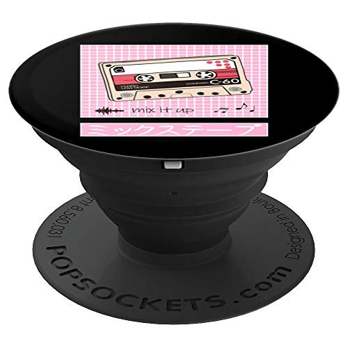 Japanese Aesthetic Vintage Cassette Tape   80s 90s Vaporwave PopSockets Grip and Stand for Phones and Tablets
