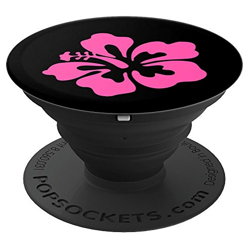 Hawaiian Flower Hibiscus Hot Pink PopSockets Grip and Stand for Phones and Tablets