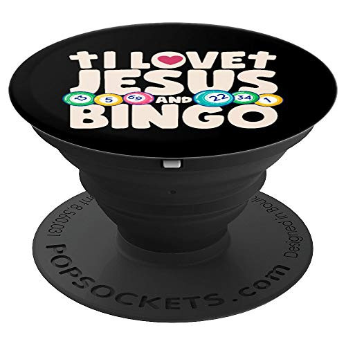I Love Jesus And Bingo Christian Cross Board Games Gift PopSockets Grip and Stand for Phones and Tablets