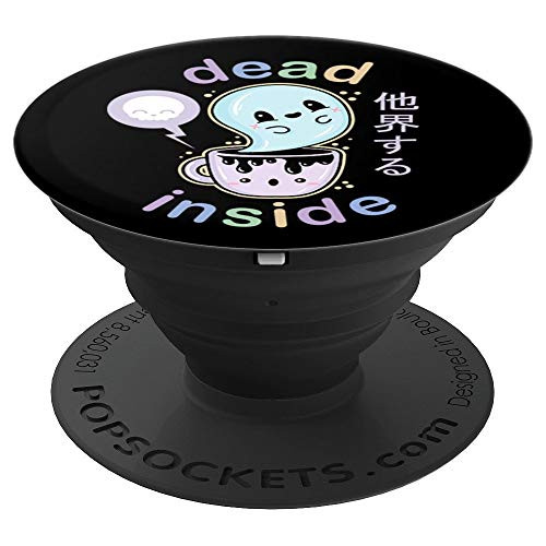 I m Dead Inside Coffee Ghost   Pastel Goth Creepy Kawaii PopSockets Grip and Stand for Phones and Tablets