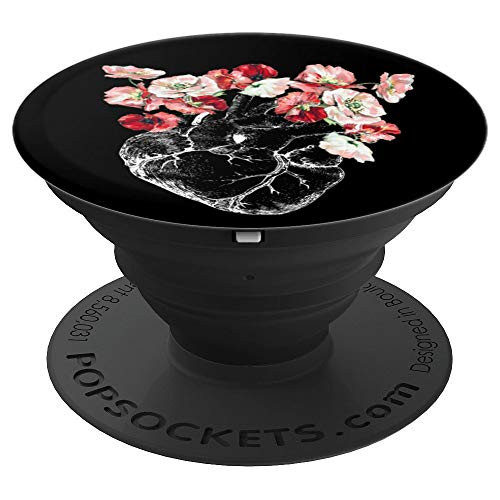 Anatomical Heart and Flowers Design PopSockets Grip and Stand for Phones and Tablets