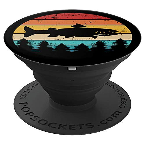 Trout vintage retro PopSockets Grip and Stand for Phones and Tablets