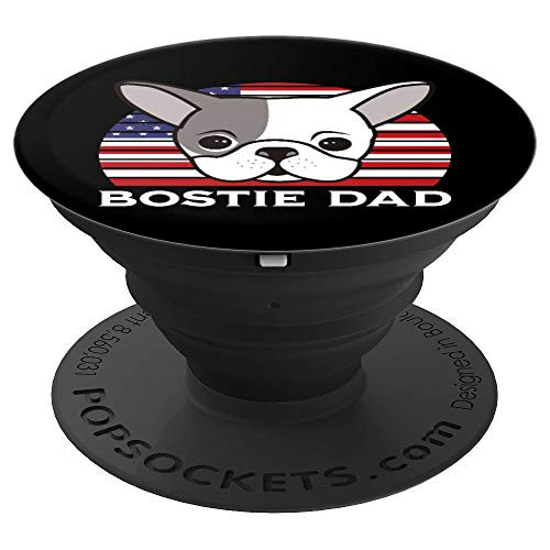 Boston Terrier   Boston Dad PopSockets Grip and Stand for Phones and Tablets
