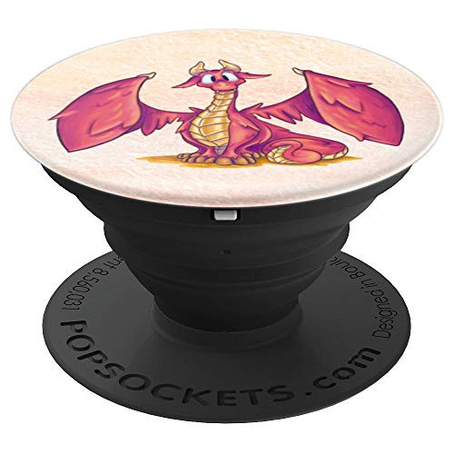 Red Friendly Cute Dragon PopSockets Grip and Stand for Phones and Tablets