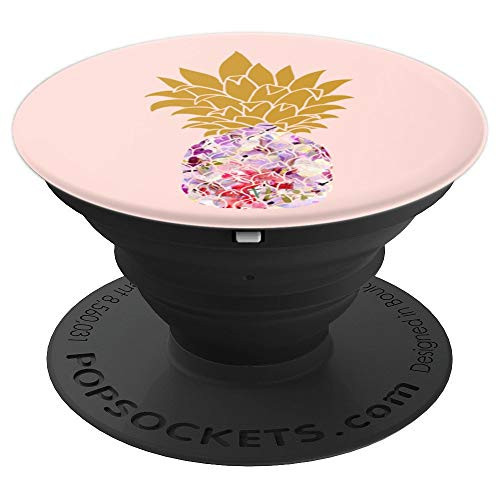 Cute Girly Pineapple   Be Pineapple Light Pink Background PopSockets Grip and Stand for Phones and Tablets