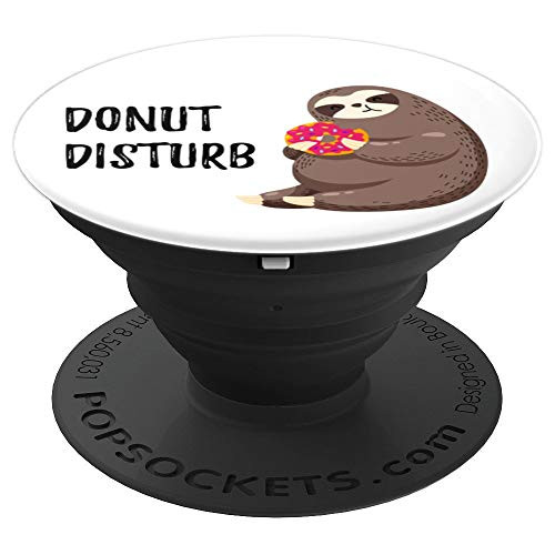 Sloth Donut White Background PopSockets Grip and Stand for Phones and Tablets