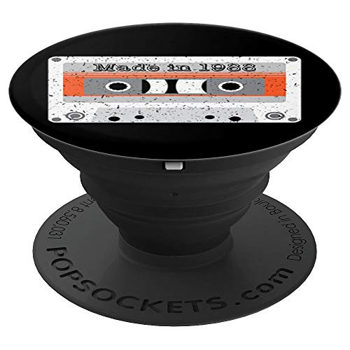 Made in 1988 Retro Vintage Music Cassette 80s Tape DJ PopSockets Grip and Stand for Phones and Tablets