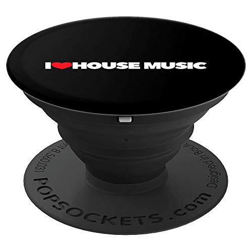 I Love  Heart  House Music PopSockets Grip and Stand for Phones and Tablets