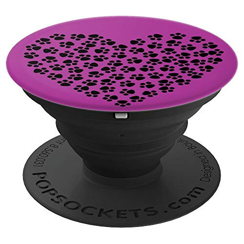 Cute Paw Print Heart with Purple Background PopSockets Grip and Stand for Phones and Tablets Cute Paw Print Heart with Purple Background PopSockets Grip and Stand for Phones and Tablets