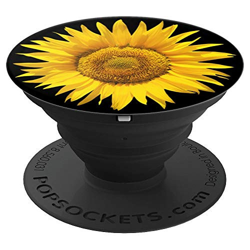 Sunflower Sun Flower Black Background PopSockets Grip and Stand for Phones and Tablets Sunflower Sun Flower Black Background PopSockets Grip and Stand for Phones and Tablets