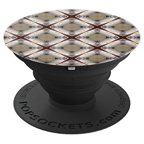 Kaleidoscope Pattern Mandala Burst Square Tile Ivory PopSockets Grip and Stand for Phones and Tablets