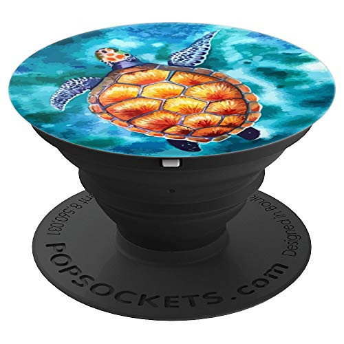 Cute Hawaii Sea Turtle Blue Ocean Summer Lovers PopSockets Grip and Stand for Phones and Tablets