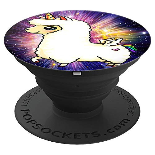 Phenomenal Space galaxy Background funnt cute llama Unicorn PopSockets Grip and Stand for Phones and Tablets