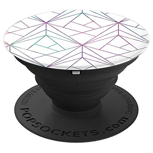 Colorful Geometric Pattern On White Background PopSockets Grip and Stand for Phones and Tablets