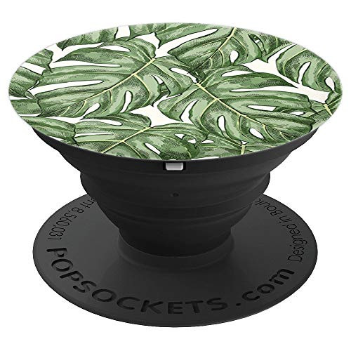 White Background Green Tropical Leaves PopSockets Grip and Stand for Phones and Tablets White Background Green Tropical Leaves PopSockets Grip and Stand for Phones and Tablets