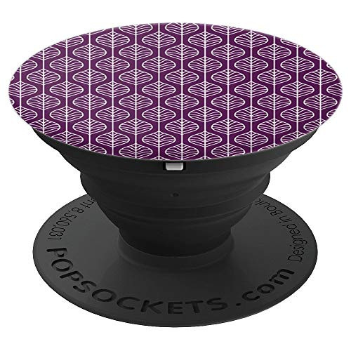 Dark Purple Decorative Leaves Design PopSocket PopSockets Grip and Stand for Phones and Tablets