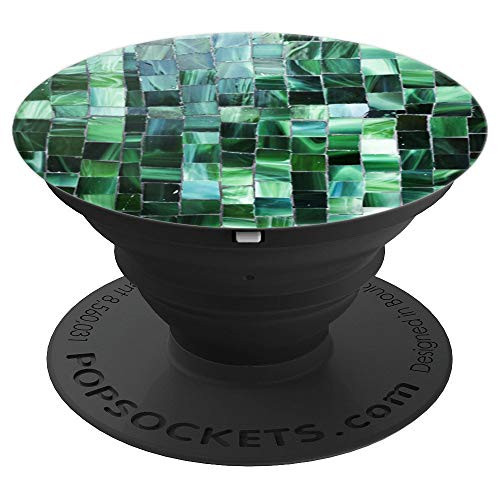 Green Emerald Tile PopSockets Grip and Stand for Phones and Tablets